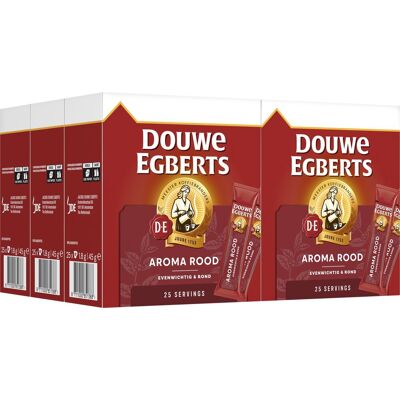 Douwe Egberts aroma rood sticks oploskoffie - 6 x 25 zakjes Douwe Egberts aroma rood sticks oploskoffie - 6 x 25 zakjes