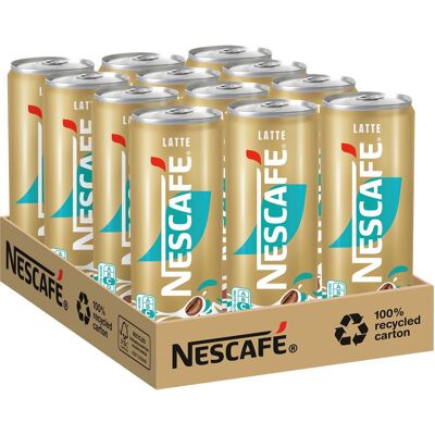 Nescafé - latte ijskoffie - 12 blikken a 250ml Nescafé - latte ijskoffie - 12 blikken a 250ml