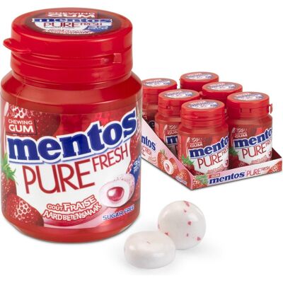 Mentos kauwgom pure fresh aardbei (6x 30 stuks) Mentos kauwgom pure fresh aardbei (6x 30 stuks)