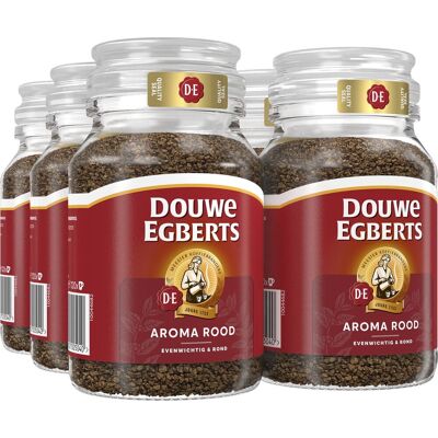 Douwe Egberts moccona oploskoffie aroma rood (6x200gr) Douwe Egberts moccona oploskoffie aroma rood (6x200gr)