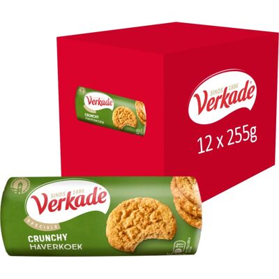 Verkade crunchy haverkoek koekjes - naturel - 12 x 255 gram Verkade crunchy haverkoek koekjes - naturel - 12 x 255 gram