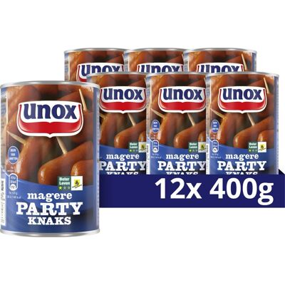 Unox knakworst - magere party knaks - 12 x 400 g - voordeelverpakking Unox knakworst - magere party knaks - 12 x 400 g - voordeelverpakking