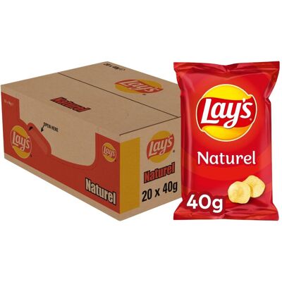 Lay's chips naturel - chips - 20 x 40 gram Lay's chips naturel - chips - 20 x 40 gram