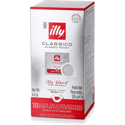 Illy - e.s.e. servings - koffiepads - classico - 6 x 18 stuks Illy - e.s.e. servings - koffiepads - classico - 6 x 18 stuks