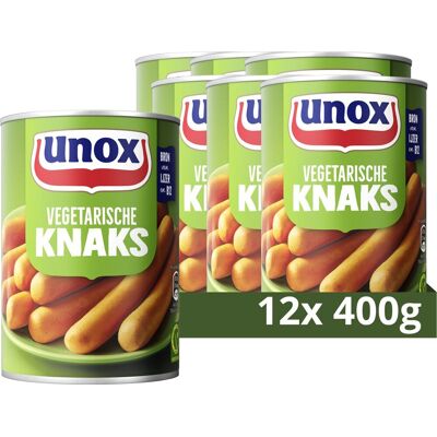 Unox - knakworst - vegetarische knaks - 12 x 400 g - voordeelverpakking Unox - knakworst - vegetarische knaks - 12 x 400 g - voordeelverpakking