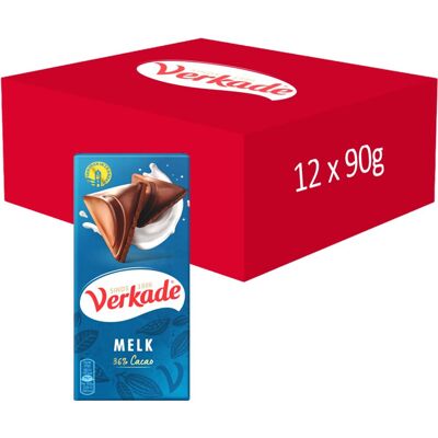 Verkade melk chocoladereep (12x 90gr) Verkade melk chocoladereep (12x 90gr)