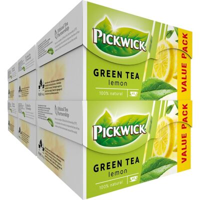 Pickwick lemon groene thee voordeelverpakking - 6 x 40 theezakjes Pickwick lemon groene thee voordeelverpakking - 6 x 40 theezakjes