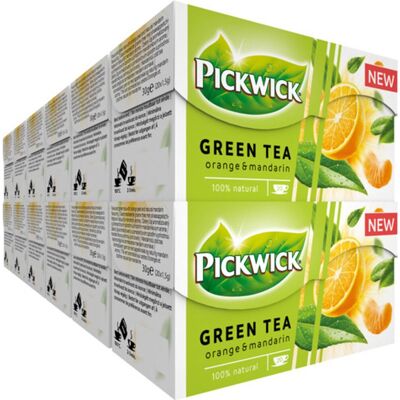 Pickwick orange-mandarin groene thee - 12 x 20 theezakjes Pickwick orange-mandarin groene thee - 12 x 20 theezakjes