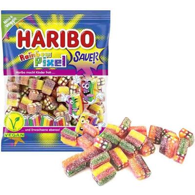 Haribo rainbow pixel f!zz - zuur snoep in fruitsmaken - 1kg zak Haribo rainbow pixel f!zz - zuur snoep in fruitsmaken - 1kg zak