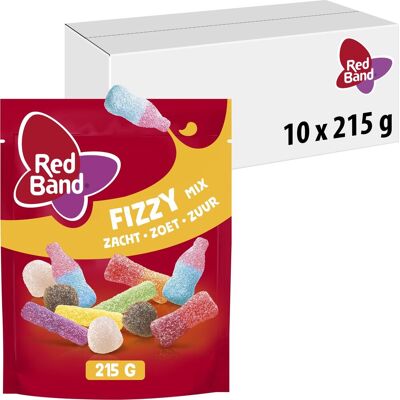 Red Band snoepmix fizzy - zuur & zoet snoep - 10x215g Red Band snoepmix fizzy - zuur & zoet snoep - 10x215g