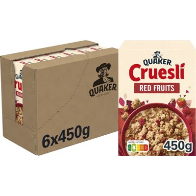 Quaker cruesli rode vruchten - ontbijtgranen - 6 x 450 gram Quaker cruesli rode vruchten - ontbijtgranen - 6 x 450 gram