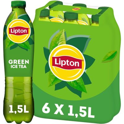 Lipton ice tea green fles - original - laag in suiker - 6 x 1500 ml - voordeelverpakking Lipton ice tea green fles - original - laag in suiker - 6 x 1500 ml - voordeelverpakking