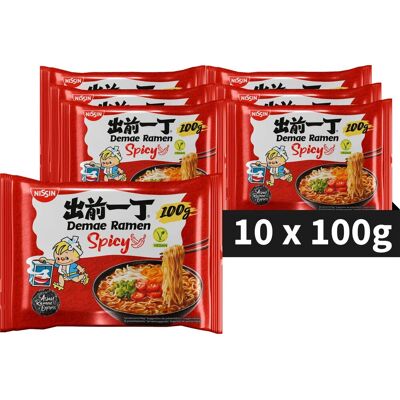 Nissin demae ramen - spicy noodles bowl - instant noedels - vegan - 10 stuks Nissin demae ramen - spicy noodles bowl - instant noedels - vegan - 10 stuks