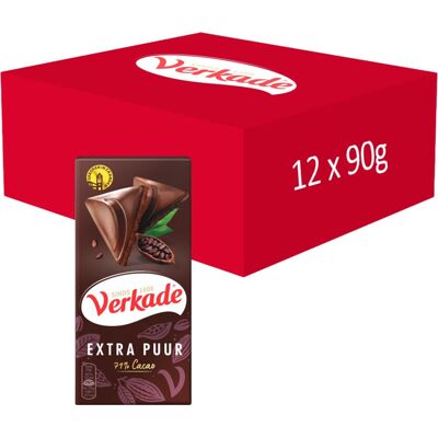 Verkade chocoladereep extra puur - 12 x 90 gram Verkade chocoladereep extra puur - 12 x 90 gram