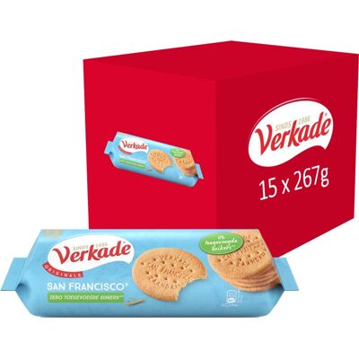 Verkade san francisco koekjes - zero - 0% toegevoegde suiker - 15 x 267 gram Verkade san francisco koekjes - zero - 0% toegevoegde suiker - 15 x 267 gram