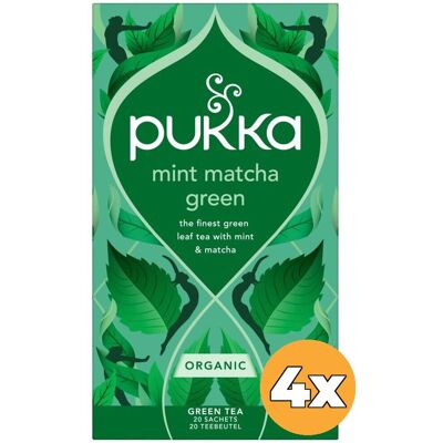 Pukka tea mint matcha green - 80 theezakjes - biologische kruidenthee - munt - groene thee - 4 x 20 zakjes - thee voordeelverpakking Pukka tea mint matcha green - 80 theezakjes - biologische kruidenthee - munt - groene thee - 4 x 20 zakjes - thee voordeelverpakking