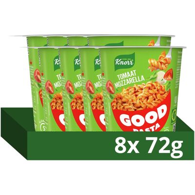 Knorr good pasta - tomaat mozzarella - zonder smaakversterkers, kleurstoffen en conserveermiddelen - 8 x 72 g Knorr good pasta - tomaat mozzarella - zonder smaakversterkers, kleurstoffen en conserveermiddelen - 8 x 72 g