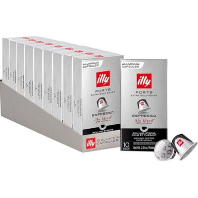 Illy forte espresso koffiecups - intensiteit 9/9 - 10 x 10 stuks Illy forte espresso koffiecups - intensiteit 9/9 - 10 x 10 stuks