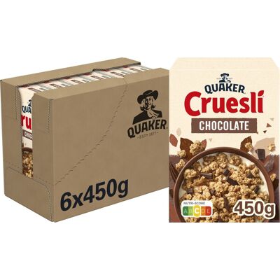 Quaker cruesli chocolade - ontbijtgranen - 6 x 450 gram Quaker cruesli chocolade - ontbijtgranen - 6 x 450 gram