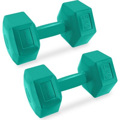 Spokey Monster Hex Dumbbell Set - 5kg, Groen Spokey Monster Hex Dumbbell Set - 5kg, Groen