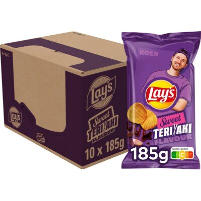 Lay's max sweet teriyaki ribbel chips 10 x 185 gr Lay's max sweet teriyaki ribbel chips 10 x 185 gr