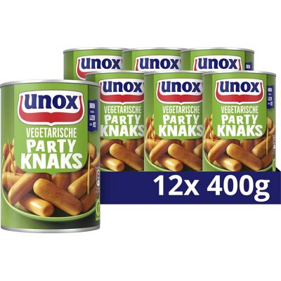 Unox knakworst - vegetarische party knaks - 12 x 400 g - voordeelverpakking Unox knakworst - vegetarische party knaks - 12 x 400 g - voordeelverpakking