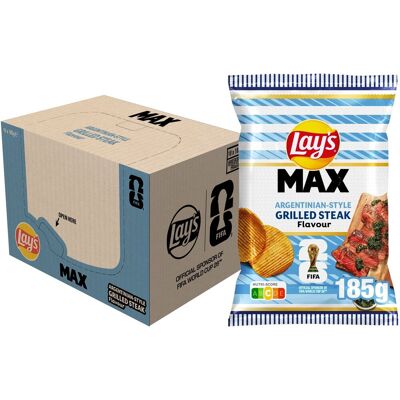 Lay's max ribbel chips fifa argentina steak 10 x 185 gram Lay's max ribbel chips fifa argentina steak 10 x 185 gram