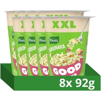 Knorr good pasta - carbonara xxl - zonder kunstmatige kleurstoffen en conserveermiddelen - 8 x 92 g Knorr good pasta - carbonara xxl - zonder kunstmatige kleurstoffen en conserveermiddelen - 8 x 92 g