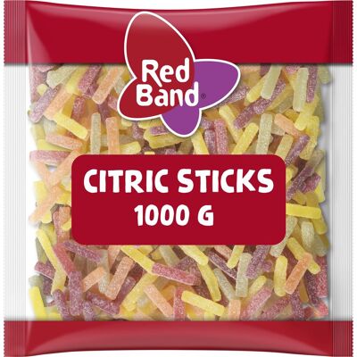 Red Band citric sticks snoep - zure fruitsmaak - zak 1000g Red Band citric sticks snoep - zure fruitsmaak - zak 1000g