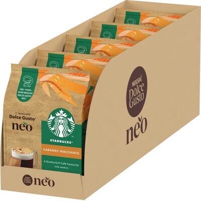 Starbucks by nescafé dolce gusto neo koffiepads en sachets caramel macchiato - 5x 6 pads + 6 sachets voor 6 koppen koffie Starbucks by nescafé dolce gusto neo koffiepads en sachets caramel macchiato - 5x 6 pads + 6 sachets voor 6 koppen koffie