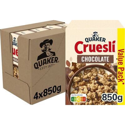 Quaker cruesli chocolade - ontbijtgranen - 4 x 850 gram Quaker cruesli chocolade - ontbijtgranen - 4 x 850 gram