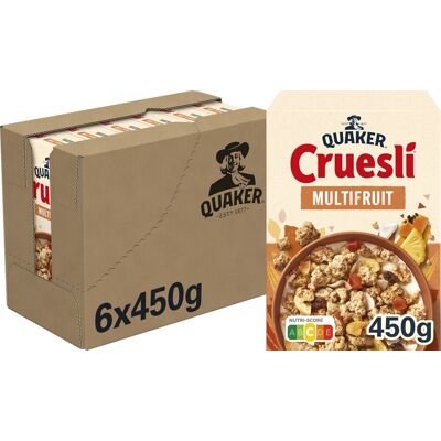 Quaker cruesli multifruit - ontbijtgranen - 6 x 450 gram Quaker cruesli multifruit - ontbijtgranen - 6 x 450 gram