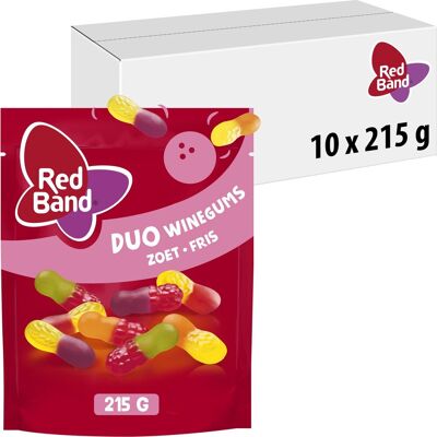 Red Band duo winegums snoep - zoet fris - frisse fruitsmaak - 10x215g Red Band duo winegums snoep - zoet fris - frisse fruitsmaak - 10x215g