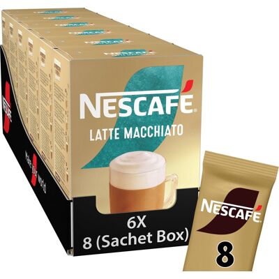 Nescafé latte macchiato oploskoffie - 6 doosjes x 8 zakjes Nescafé latte macchiato oploskoffie - 6 doosjes x 8 zakjes