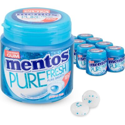 Mentos kauwgom pure fresh mint bottle (8x 50 stuks) Mentos kauwgom pure fresh mint bottle (8x 50 stuks)