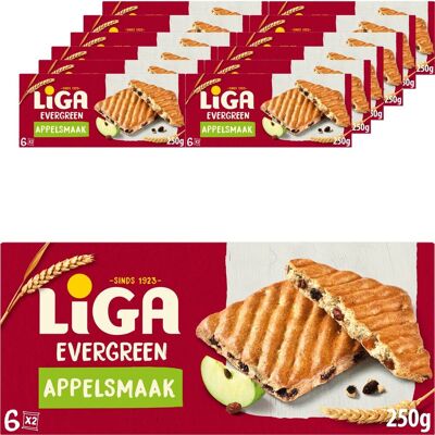 Liga evergreen koekjes appel 12 x 250g - koek - koeken voor onderweg of werk en kantoor Liga evergreen koekjes appel 12 x 250g - koek - koeken voor onderweg of werk en kantoor