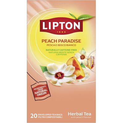 Lipton herbal tea paradise peach - 80 piramide theezakjes - perzik kruidenthee - 4 x 20 zakjes - voordeelverpakking Lipton herbal tea paradise peach - 80 piramide theezakjes - perzik kruidenthee - 4 x 20 zakjes - voordeelverpakking