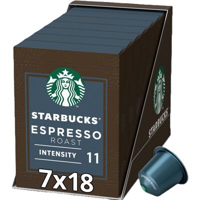 Starbucks by nespresso capsules espresso roast - 7 doosjes x 18 koffiecups - voordeelverpakking Starbucks by nespresso capsules espresso roast - 7 doosjes x 18 koffiecups - voordeelverpakking