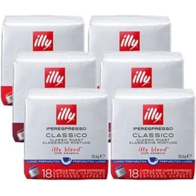 Illy - iperespresso - koffiecapsules - classico lungo - 6 x 18 capsules Illy - iperespresso - koffiecapsules - classico lungo - 6 x 18 capsules