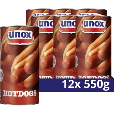 Unox worsten - hotdogs - naar amerikaans recept, met de unieke -kruiding - 12 x 550 g Unox worsten - hotdogs - naar amerikaans recept, met de unieke -kruiding - 12 x 550 g