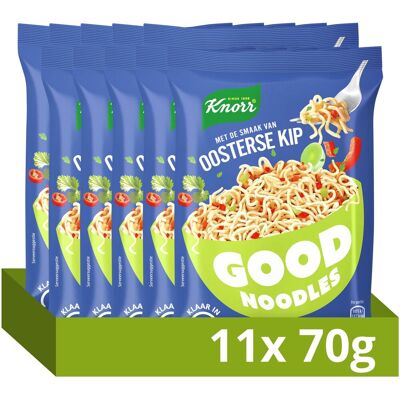 Knorr good noodles - oosterse kip - zonder kunstmatige kleurstoffen en conserveermiddelen - 11 x 70 g Knorr good noodles - oosterse kip - zonder kunstmatige kleurstoffen en conserveermiddelen - 11 x 70 g