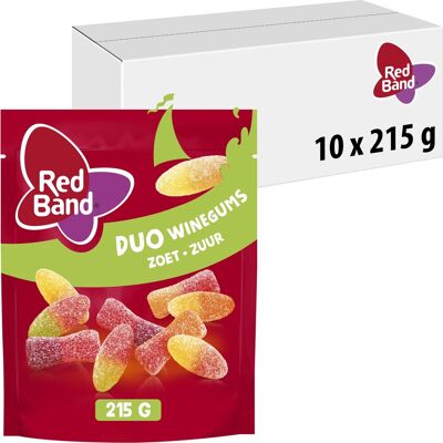 Red Band duo winegums zoet zuur - snoep fruitige combinatie - 10x215g Red Band duo winegums zoet zuur - snoep fruitige combinatie - 10x215g