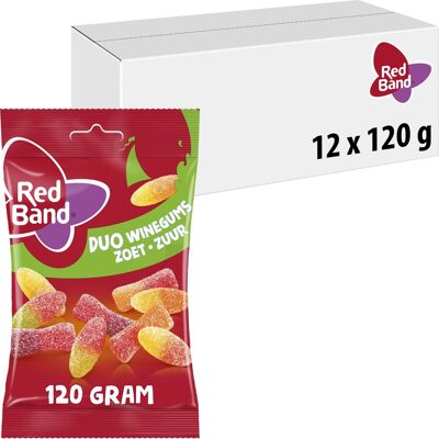 Red Band duo winegums zoet zuur - snoep fruitige combinatie - 12x120g Red Band duo winegums zoet zuur - snoep fruitige combinatie - 12x120g