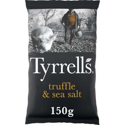Tyrrells black truffle & sea salt - chips - 8x150 gram Tyrrells black truffle & sea salt - chips - 8x150 gram