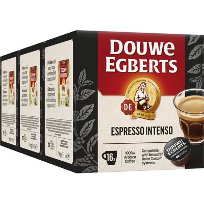 Douwe Egberts espresso intenso dolce gusto koffiecups - 3 x 16 stuks Douwe Egberts espresso intenso dolce gusto koffiecups - 3 x 16 stuks