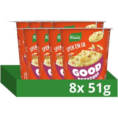 Knorr good potatoes - spek en ui - klaar binnen 5 minuten - 8 x 51 g Knorr good potatoes - spek en ui - klaar binnen 5 minuten - 8 x 51 g