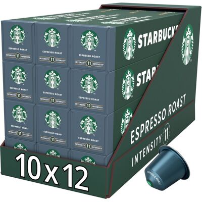 Starbucks by nespresso capsules espresso roast - 10 koffiecups x 12 doosjes Starbucks by nespresso capsules espresso roast - 10 koffiecups x 12 doosjes