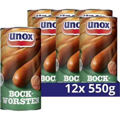 Unox worsten - bockworsten - 12 x 550 g - voordeelverpakking Unox worsten - bockworsten - 12 x 550 g - voordeelverpakking