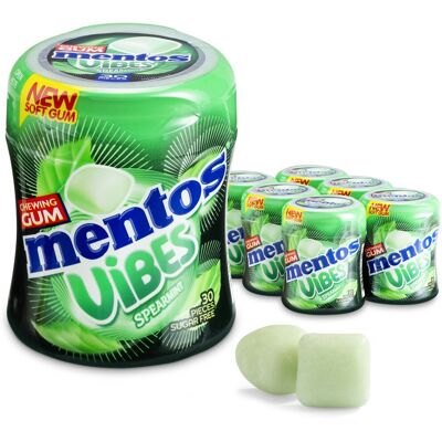 Mentos gum vibes spearmint - kauwgom - suikervrij - 6x30stuks Mentos gum vibes spearmint - kauwgom - suikervrij - 6x30stuks