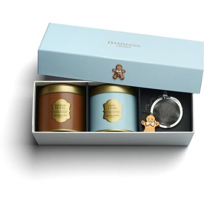 Dammann Frères - giftbox noël givré - 2x40 gram + thee-ei Dammann Frères - giftbox noël givré - 2x40 gram + thee-ei